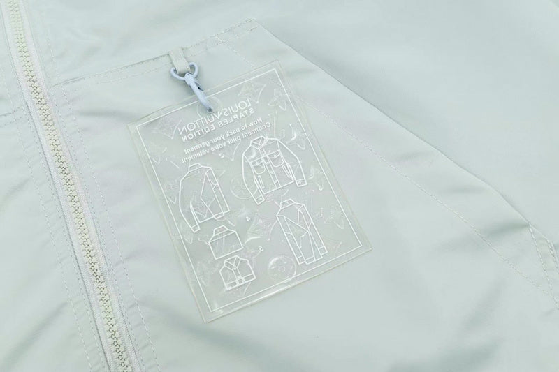 Side profile of Louis Vuitton luxury clothing with contemporary cut