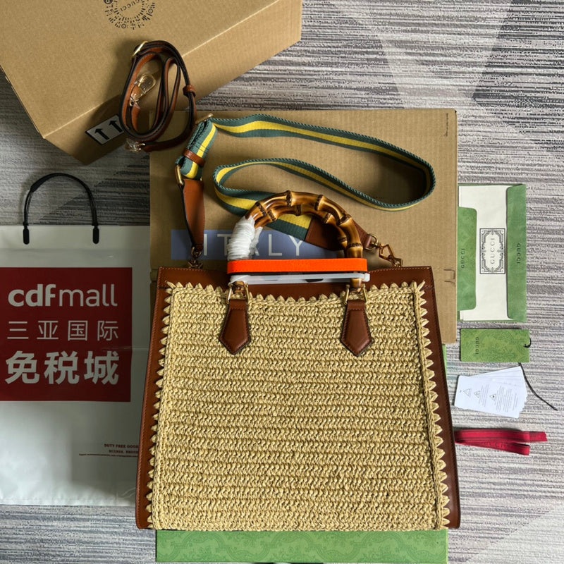 Side view of statement structured handbag