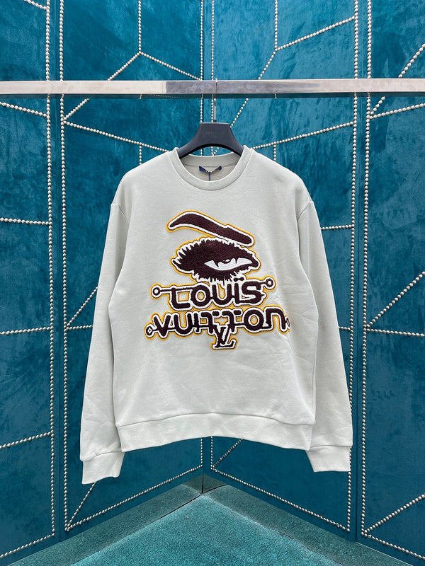 Front view of Louis Vuitton luxury clothing with monogram-inspired silhouette