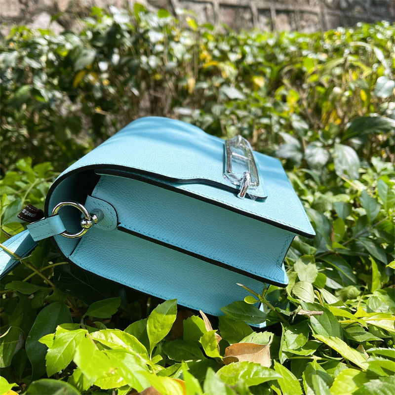 Close-up detail of poised bag design