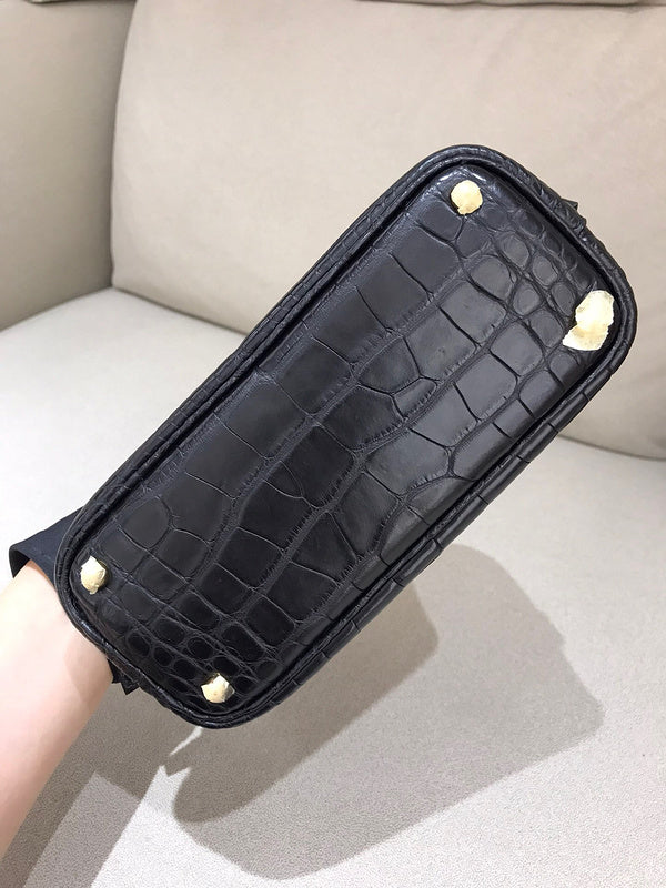 Sleek bag shown from front angle