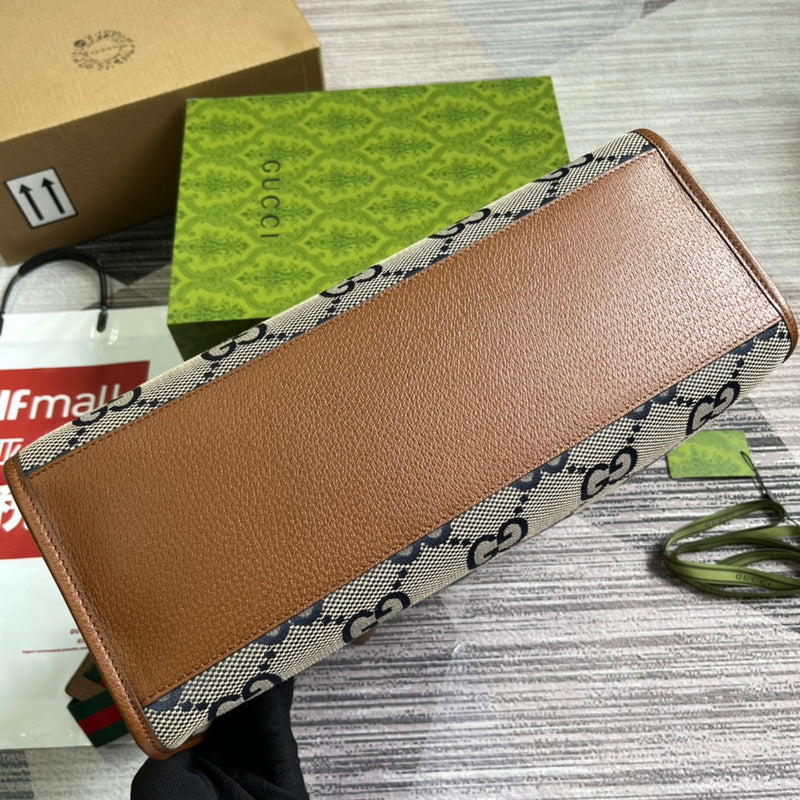 Side profile of signature statement women's handbag – women's designer-style accessory