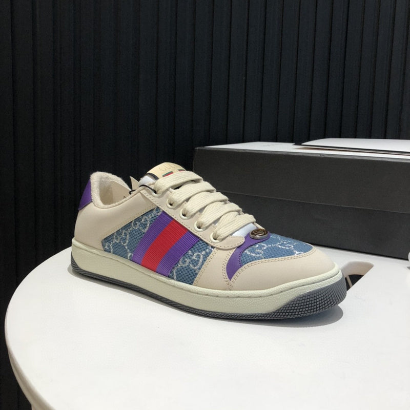 Gucci stone beige luxury sneakers view 6 bold athletic profile