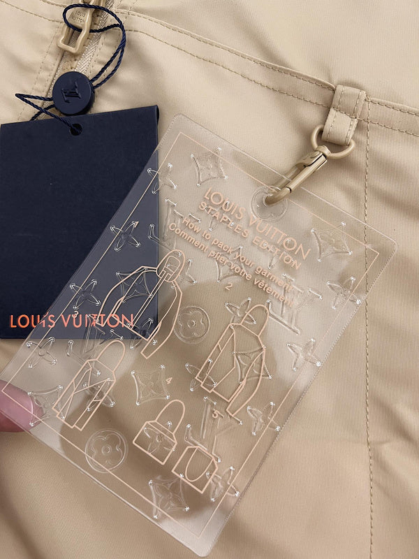 Full styled look of Louis Vuitton luxury clothing with tailored silhouette