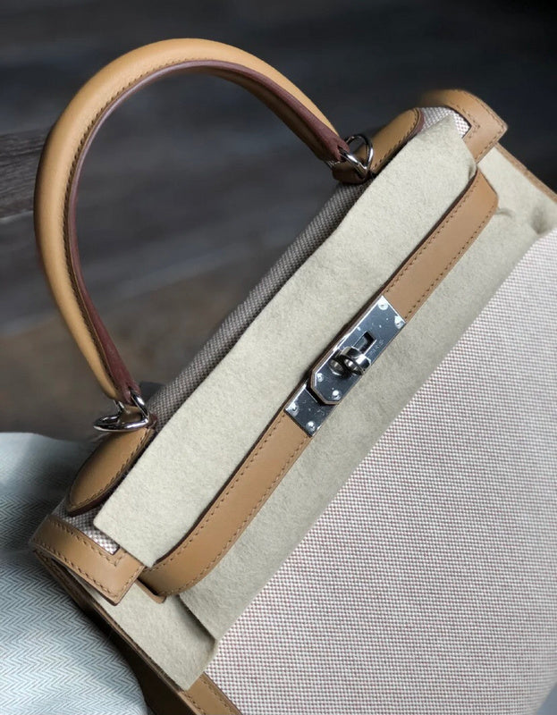 Side view of contemporary structured handbag