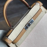 Side view of contemporary structured handbag