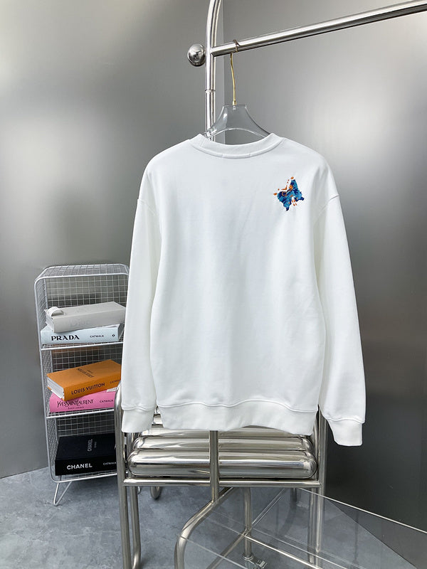 Side profile of Louis Vuitton luxury clothing with label-forward styling