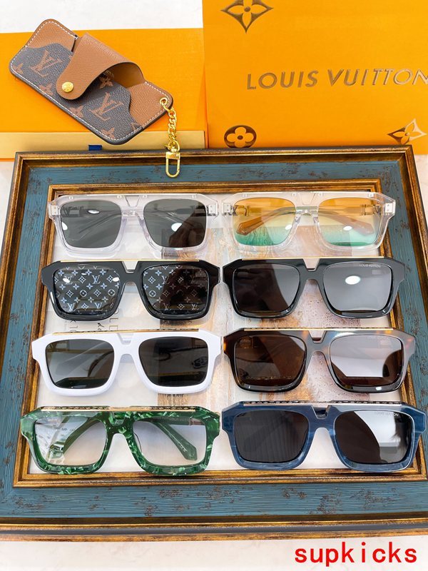 Lifestyle view of Louis Vuitton unisex sunglasses