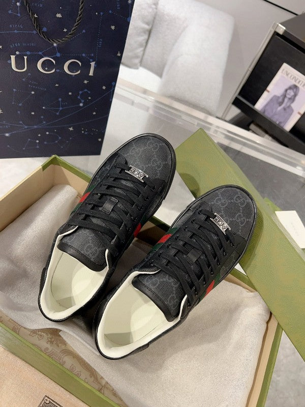 Gucci muted earth tones luxury sneakers view 7 heritage-inspired look