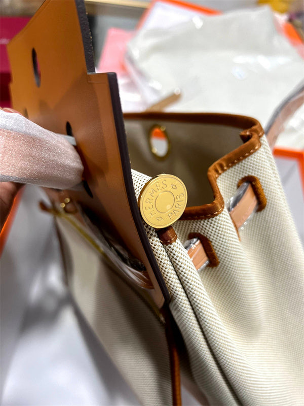 Side view of versatile structured handbag