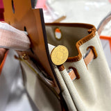 Side view of versatile structured handbag