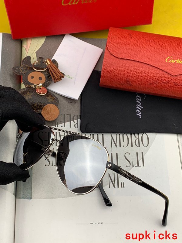 Close-up detail view of Cartier unisex sunglasses