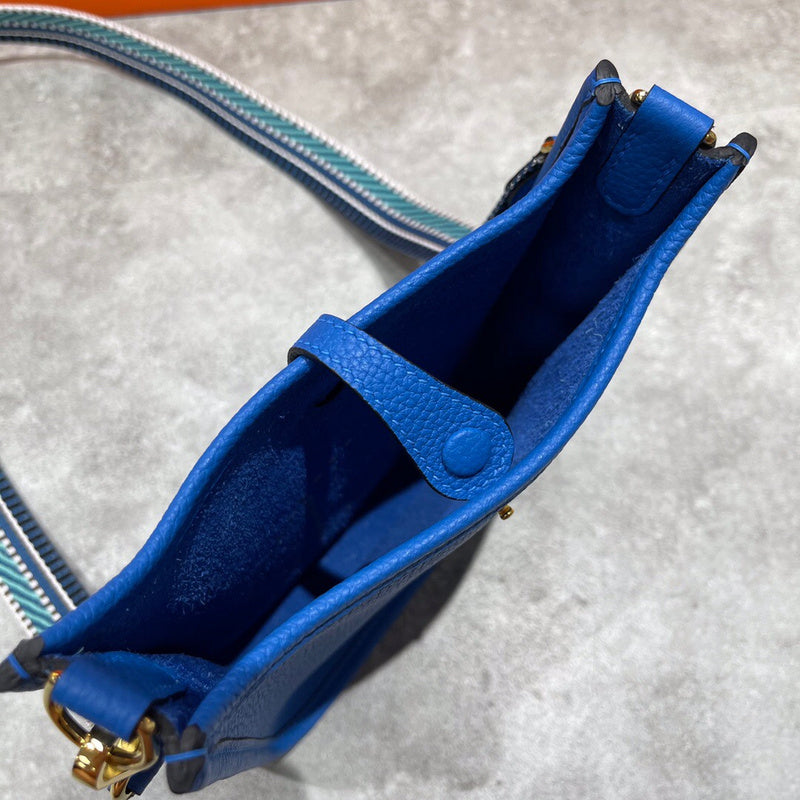 Side view of minimalist structured handbag