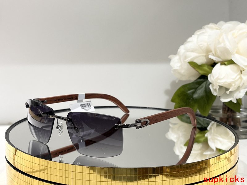 Close-up detail view of Cartier unisex sunglasses