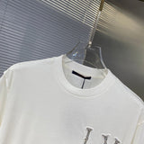 Close-up detail shot of Louis Vuitton cotton t-shirt with streetwear-inspired cut