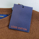 Side profile of Louis Vuitton luxury clothing with monogram-inspired silhouette