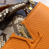 Styled lifestyle shot of modern refined women's handbag – women's designer-style accessory
