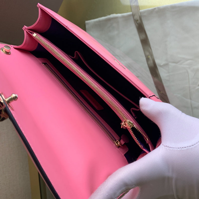 Elegant Vegan Leather Handbag - Modern Structured Build | Women's Premium Handbag #1688 - side angle view (image 2) of designer-inspired handbag