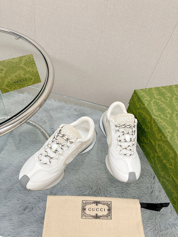 Gucci muted earth tones luxury sneakers view 6 retro runner design