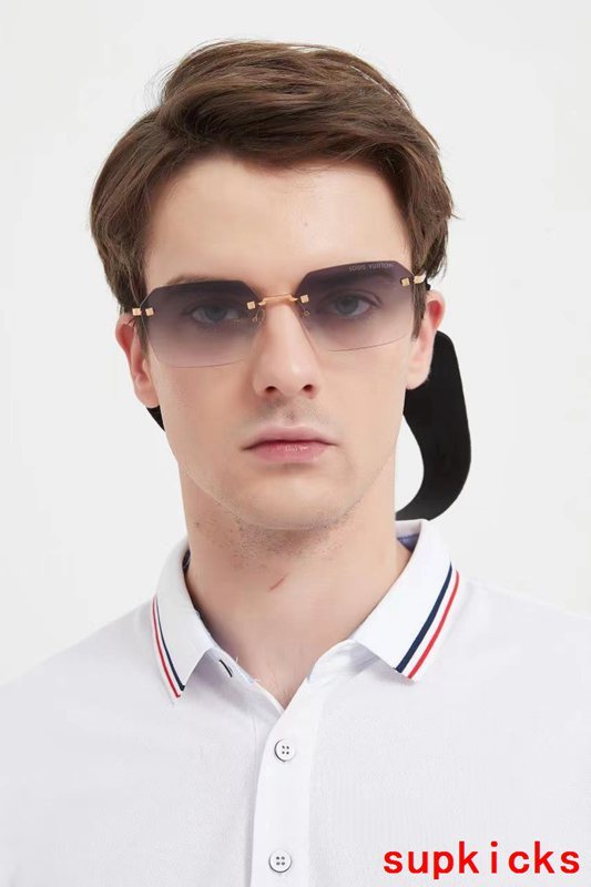 Close-up detail view of Louis Vuitton unisex sunglasses