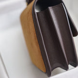 Side view of effortless structured handbag