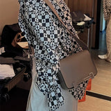 Sophisticated bag shown from front angle