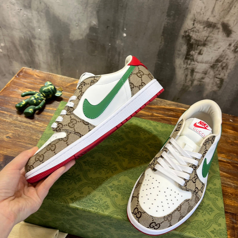 Gucci neutral cream luxury sneakers view 4 sleek tonal finish