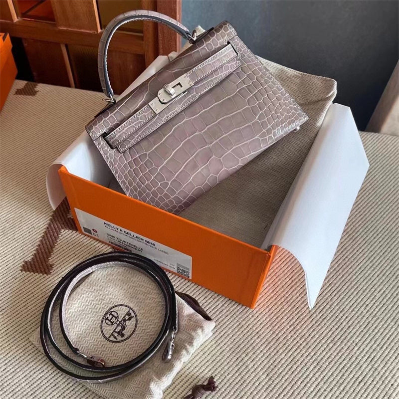 Side view of tailored structured handbag