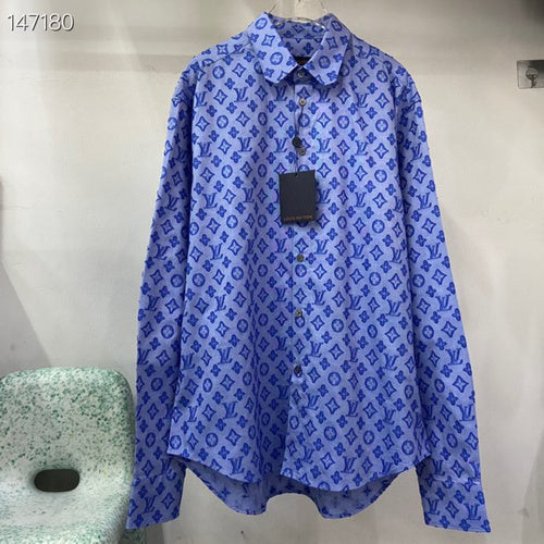 Front view of Louis Vuitton luxury clothing with signature branding