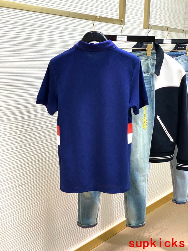 Side profile of Moncler luxury clothing with signature branding