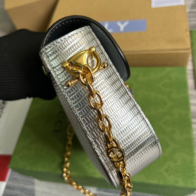 Top view of modern classic women's handbag – women's designer-style accessory