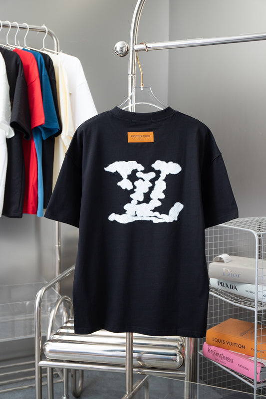 Side profile of Louis Vuitton cotton t-shirt with monogram-inspired silhouette