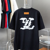 Side profile of Louis Vuitton cotton t-shirt with monogram-inspired silhouette