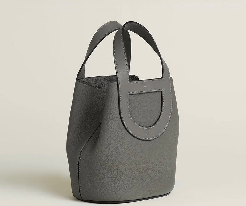 Side view of balanced structured handbag
