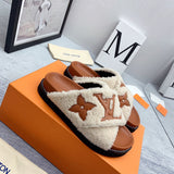Louis Vuitton Grey Platform Heels - Angled View