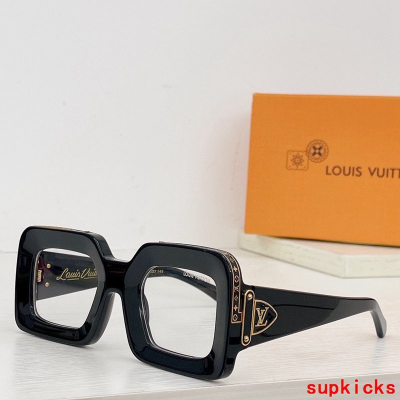 Close-up detail view of Louis Vuitton unisex sunglasses