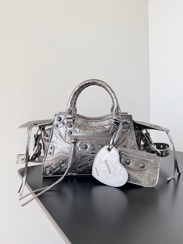 Zivas Charm Polished Finish Statement Handbag (Structured Everyday Essential) – Front View 2