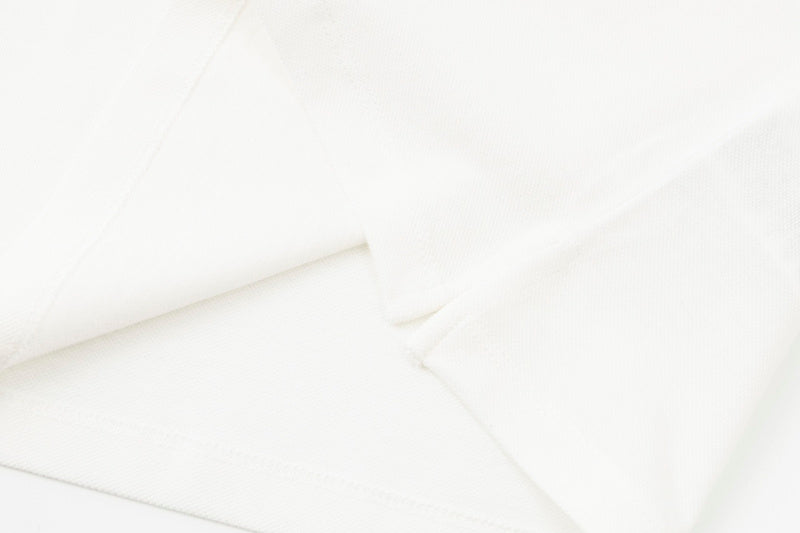 Close-up detail shot of Polo cotton polo shirt with logo-detail design