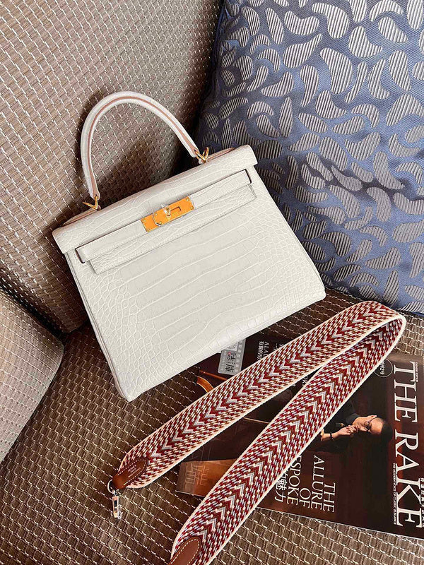 Close-up detail of polished bag design
