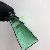Side view of smart structured handbag