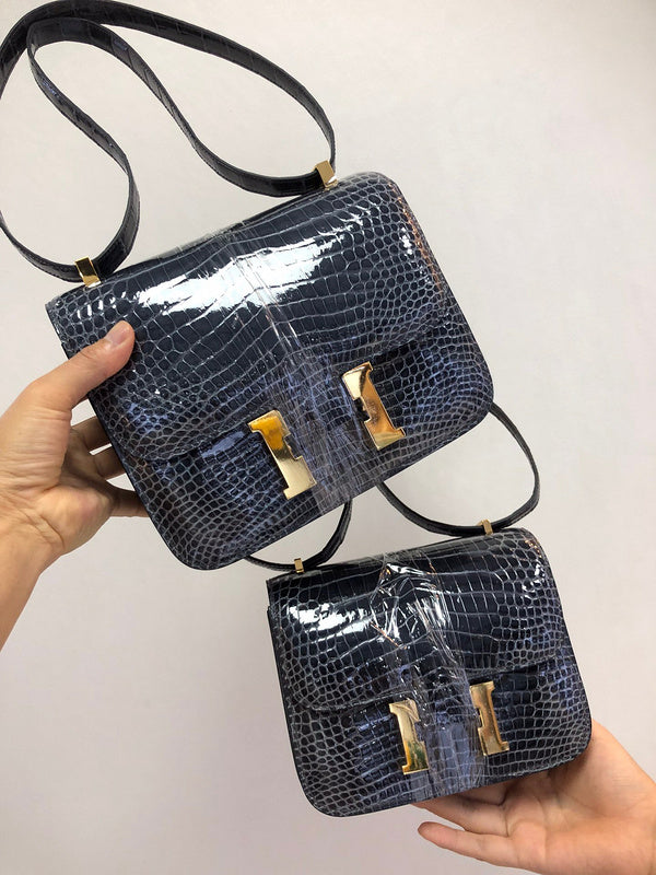 Poised bag shown from front angle