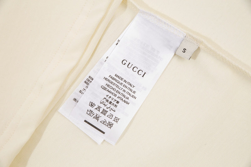 Close-up detail shot of Louis Vuitton cotton t-shirt with contemporary cut