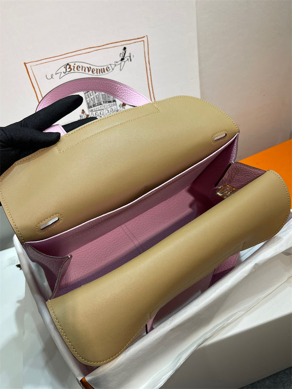Understated bag shown from front angle