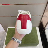 Gucci two-tone luxury sneakers view 5 signature lace-up style
