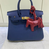 Side view of effortless structured handbag