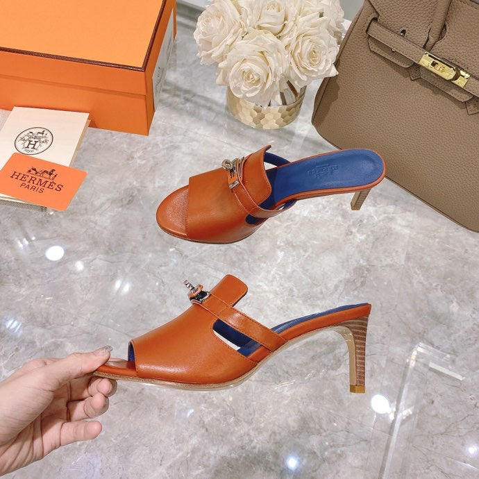Hermès Nude Ankle Strap Heels - Toe Detail View