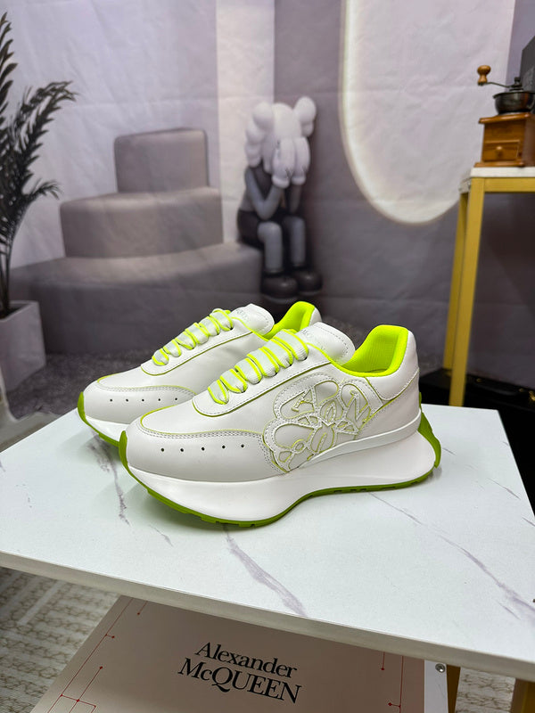 Alexander McQueen shoes Style 007 - front view, statement logo accent