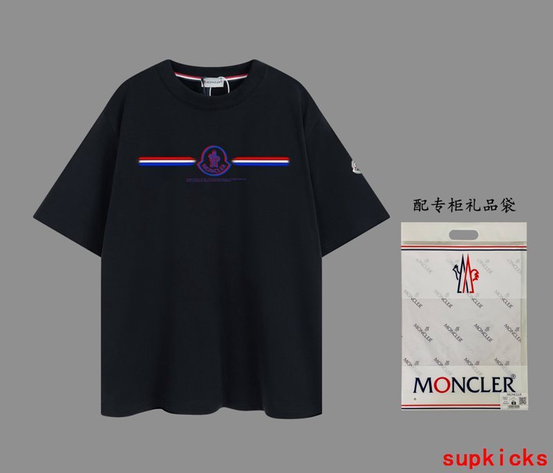 Back view of Moncler luxury clothing with logo-detail design