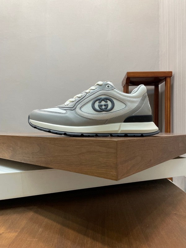 Gucci neutral cream luxury sneakers view 7 signature lace-up style