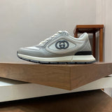 Gucci neutral cream luxury sneakers view 7 signature lace-up style